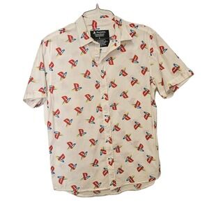 Retro 2018 PlayStation White Button Up Shirt Men's Large 100% Cotton PSP‎ EUC